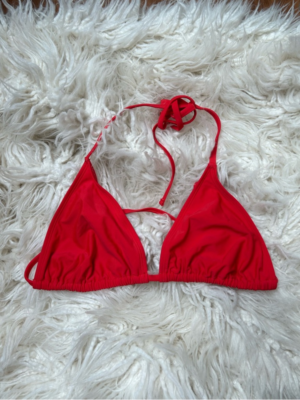 Classic Red Triangle Bikini Top